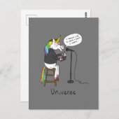 Universe Unicorading Poetry Funny Postcard Postkarte (Vorne/Hinten)