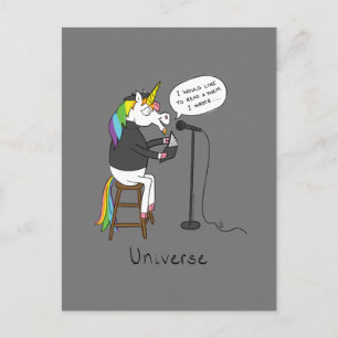 Universe Unicorading Poetry Funny Postcard Postkarte