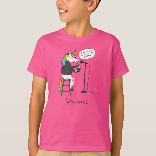 Universe Unicorn Poetry Funny Boy's Kid's T - Shir T-Shirt (Vorderseite)