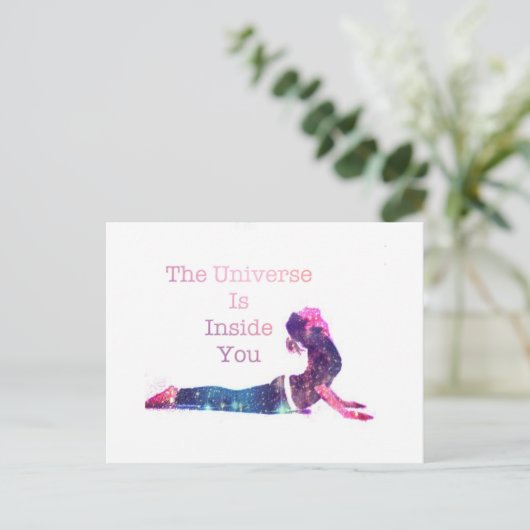Universe Yoga-Pose Postkarte (Stehend Vorderseite)