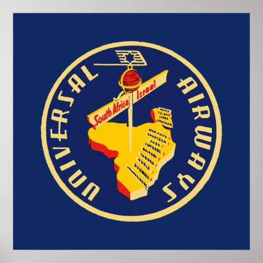 Universell Airways ~ Südafrika bis Israel Poster (Vorne)