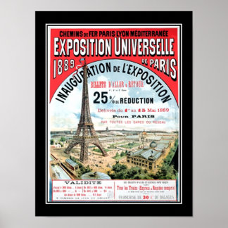 Universell Exposition Paris 1889 Vintage Poster