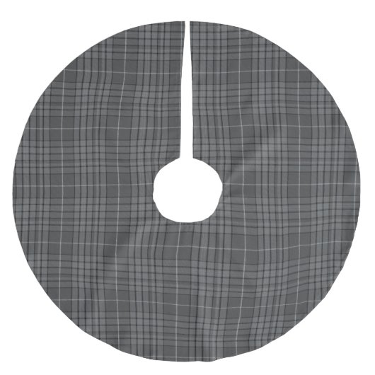 Universell Gray Granite Tartan Kariert Polyester Weihnachtsbaumdecke (Vorderseite)