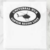 Universell Hub Copter Recon Einheit Euro-Aufkleber Ovaler Aufkleber (Tasche)