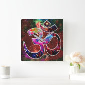 Universell OM Chi Quadratische Wanduhr (Zuhause)