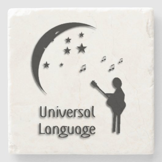 Universell-sprachliches Musikdesign Steinuntersetzer (Vorderseite)