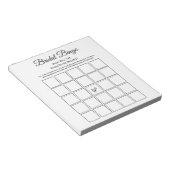 Universell White Brautparty Bingo Party Game Notizblock (angewinkelt)