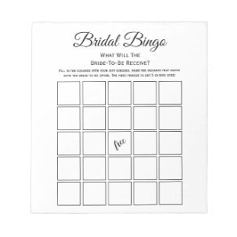Universell White Brautparty Bingo Party Game Notizblock