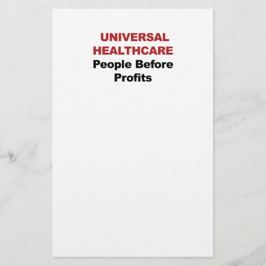 Universelle Gesundheitsfürsorge Briefpapier (Vorderseite)