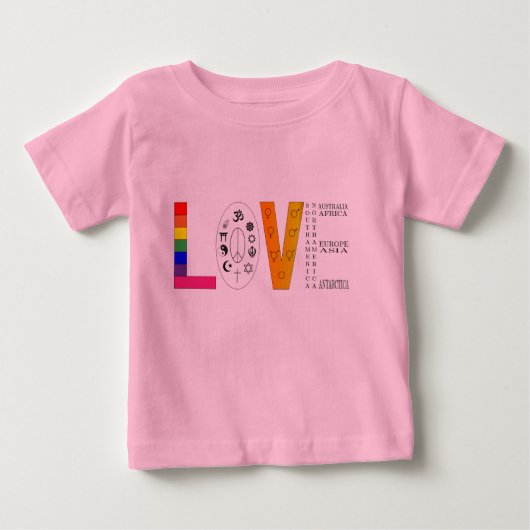 Universelle Liebe Baby T-shirt (Vorderseite)