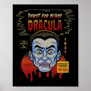 Universelle Monster Dracula Vintage Halloween-Mask Poster