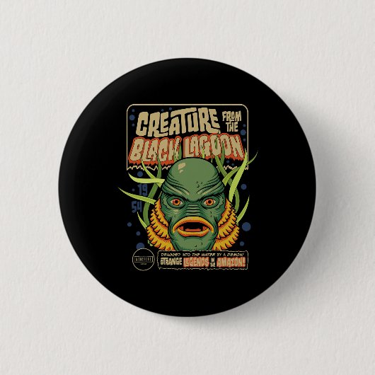 Universelle Monster-Kreatur-Retro-Maske Button (Vorderseite)