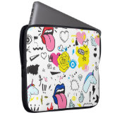 Universelle Trend Hand zeichnend nahtlose Muster. Laptopschutzhülle (Vorne Rechts)