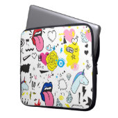 Universelle Trend Hand zeichnend nahtlose Muster. Laptopschutzhülle (Vorderseite Links)