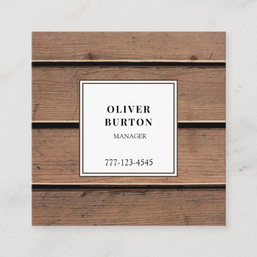 Universelle Visitenkarte auf Holzfußboden. (Vorderseite)