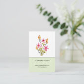Universelle Visitenkarte mit botanischer Blume. (Stehend Vorderseite)