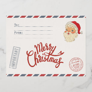 Universelle Weihnachtskarte: Freude und Liebe teil Folien Feiertagspostkarte