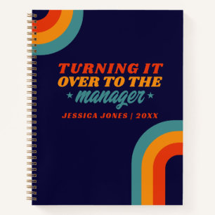 Universeller Manager Retro Blue Gesetz der Anziehu Notizblock