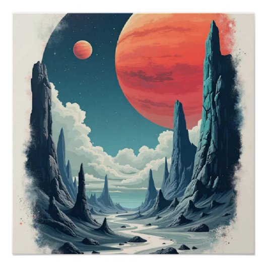 Universelles Abenteuer: Weltraumkunst vertiefen fü Poster (Vorderseite)