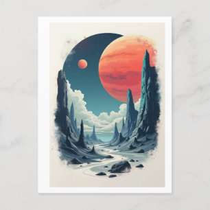 Universelles Abenteuer: Weltraumkunst vertiefen fü Postkarte