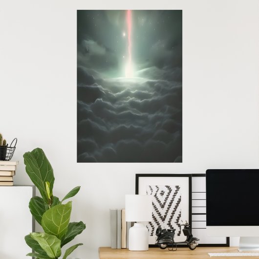 Universelles erstes Licht | AI Art Poster (Heimbüro)