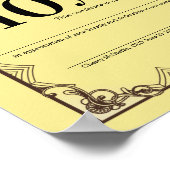 Universelles Jubiläumszeugnis für Jugendliche Poster (Ecke)