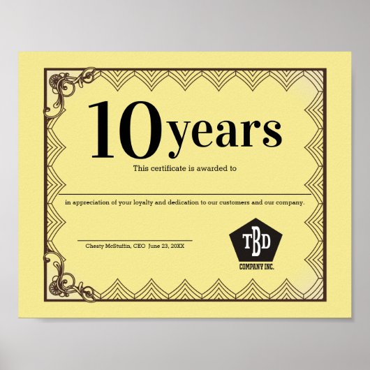 Universelles Jubiläumszeugnis für Jugendliche Poster (Vorne)