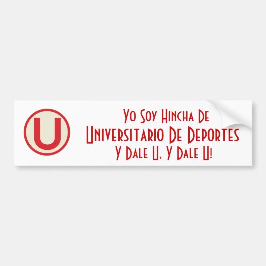 universitario, Yo Sojabohnenöl Hincha De, Autoaufkleber (Vorne)
