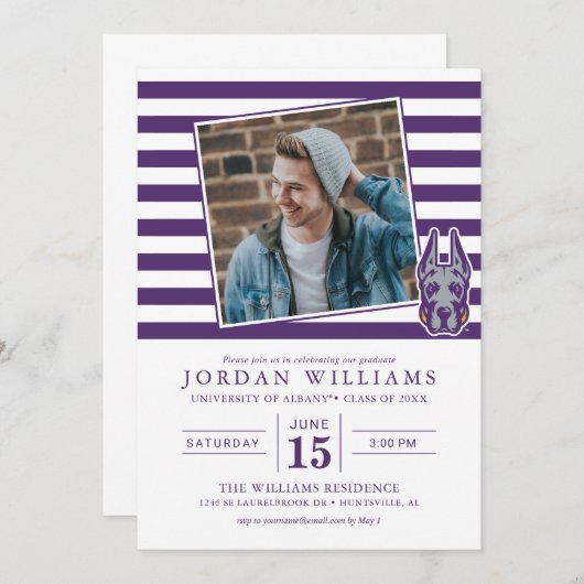 Universität Albany Great Dane Mascot Head Ankündigung (Vorne/Hinten)