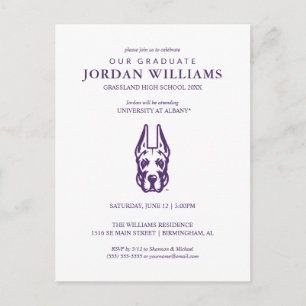 Universität Albany Great Dane Mascot Head Ankündigungspostkarte