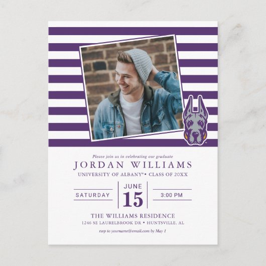 Universität Albany Great Dane Mascot Head Ankündigungspostkarte (Vorderseite)