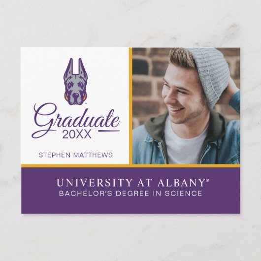 Universität Albany Great Dane Mascot Head Ankündigungspostkarte (Vorderseite)