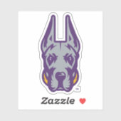 Universität Albany Great Dane Mascot Head Aufkleber (Blatt)