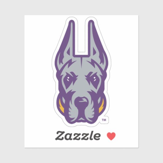 Universität Albany Great Dane Mascot Head Aufkleber (Blatt)