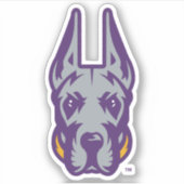 Universität Albany Great Dane Mascot Head Aufkleber (Vorderseite)