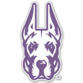 Universität Albany Great Dane Mascot Head Aufkleber (Vorderseite)