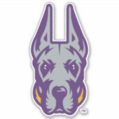 Universität Albany Great Dane Mascot Head Aufkleber (Vorderseite)