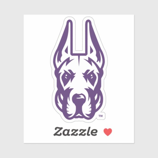 Universität Albany Great Dane Mascot Head Aufkleber (Blatt)