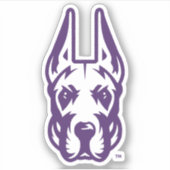 Universität Albany Great Dane Mascot Head Aufkleber (Vorderseite)
