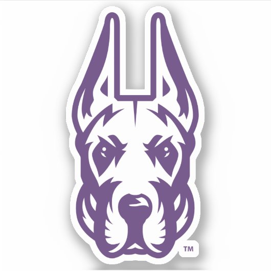 Universität Albany Great Dane Mascot Head Aufkleber (Vorderseite)