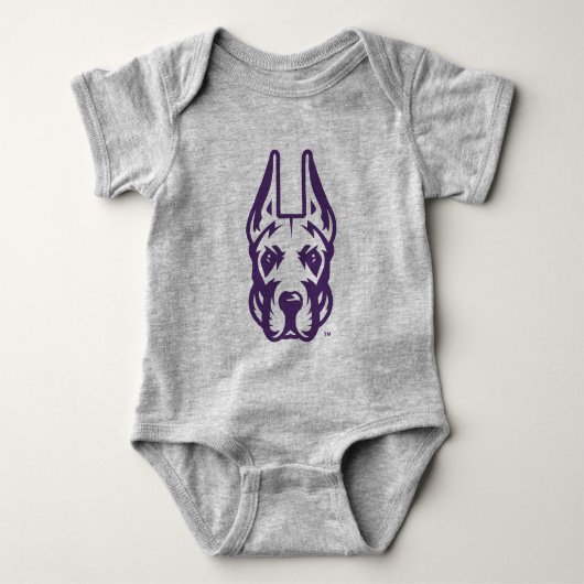 Universität Albany Great Dane Mascot Head Baby Strampler (Vorderseite)