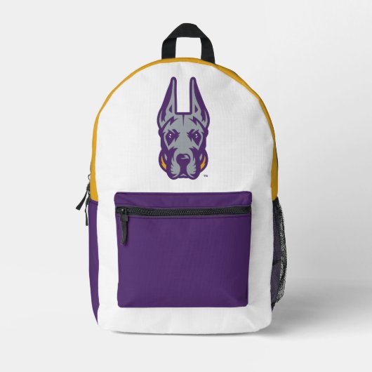 Universität Albany Great Dane Mascot Head Bedruckter Rucksack (Vorderseite)