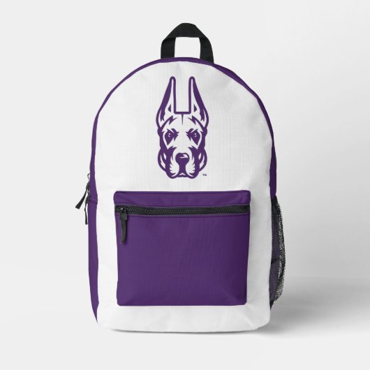 Universität Albany Great Dane Mascot Head Bedruckter Rucksack (Vorderseite)