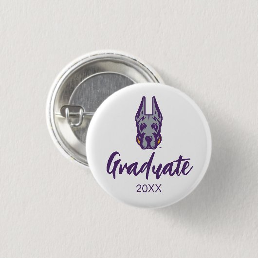 Universität Albany Great Dane Mascot Head Button (Vorne & Hinten)