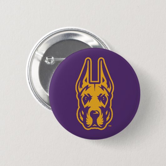 Universität Albany Great Dane Mascot Head Button (Vorne & Hinten)