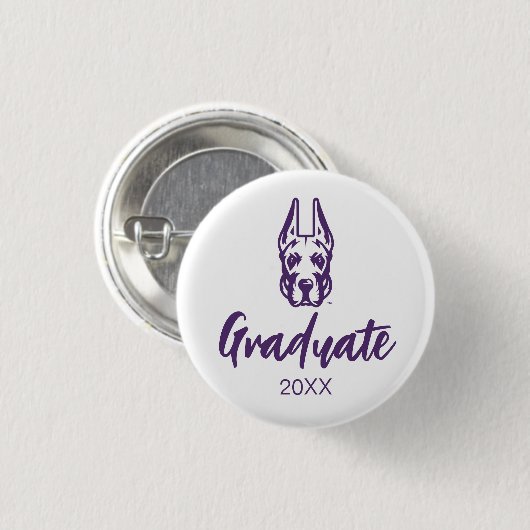 Universität Albany Great Dane Mascot Head Button (Vorne & Hinten)