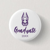 Universität Albany Great Dane Mascot Head Button (Vorderseite)