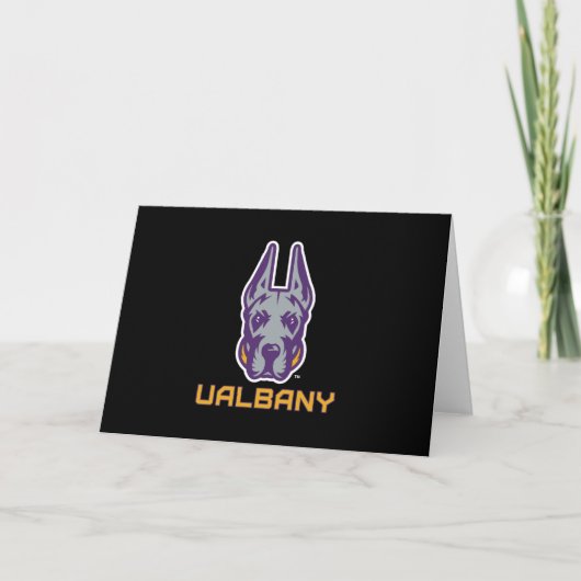 Universität Albany Great Dane Mascot Head Dankeskarte (Vorderseite)