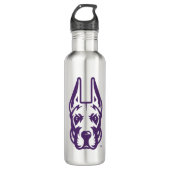 Universität Albany Great Dane Mascot Head Edelstahlflasche (Vorderseite)