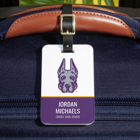 Universität Albany Great Dane Mascot Head Gepäckanhänger (Vorderseite Insitu 2)